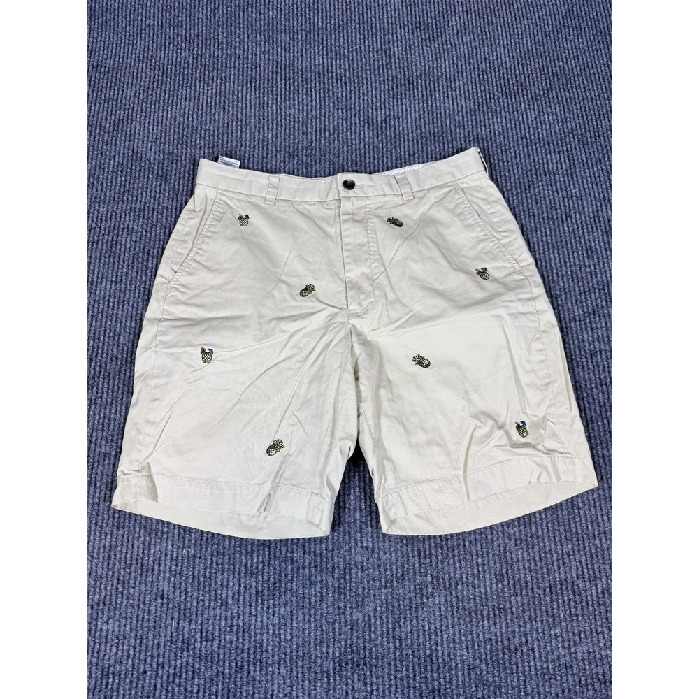 Brooks Brothers Chino Shorts Mens 34 Khaki Pineapple All Over Graphic Print AOP
